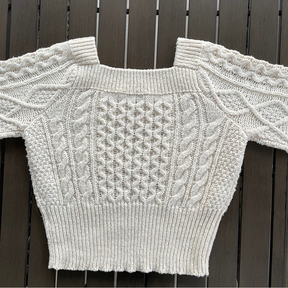 MISS SELFRIDGE CROPPED SQUARE NECK CABLE KNIT SWEATER!! - Picture 8 of 14